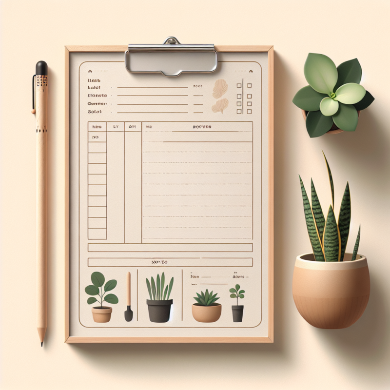 Houseplant Care Journal Template
